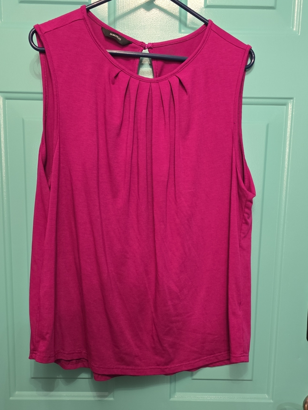 Fuchsia Pink Pleated Sleeveless Camisole